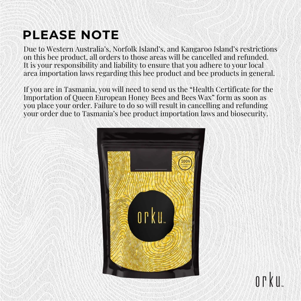 Organic Beeswax Pellets 400g Yellow Pharmaceutical Cosmetic