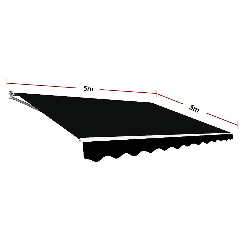 Outdoor Awning Folding Arm Retractable Sunshade Canopy 5.0m