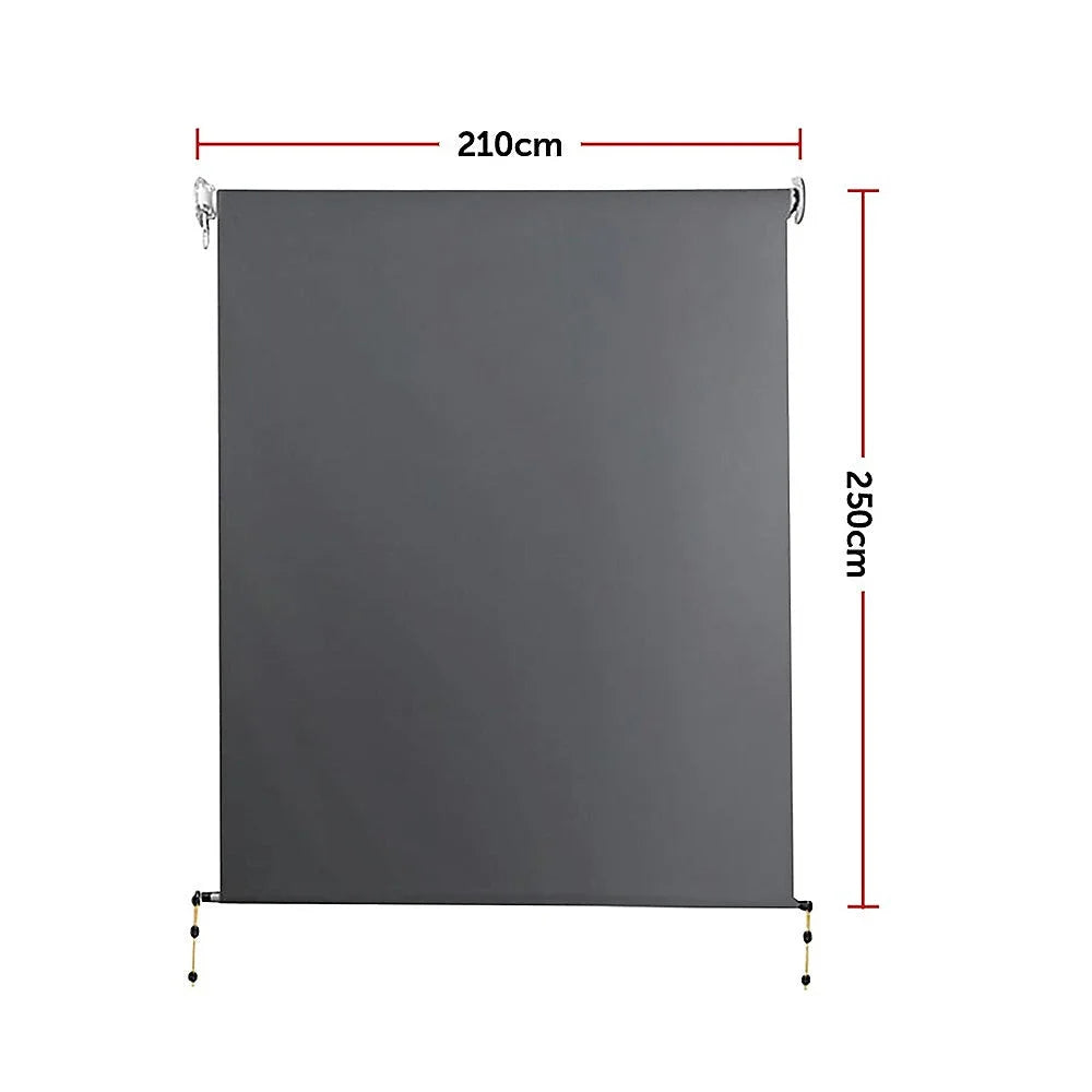 Outdoor Awning Retractable Straight Drop Roll Down Garden
