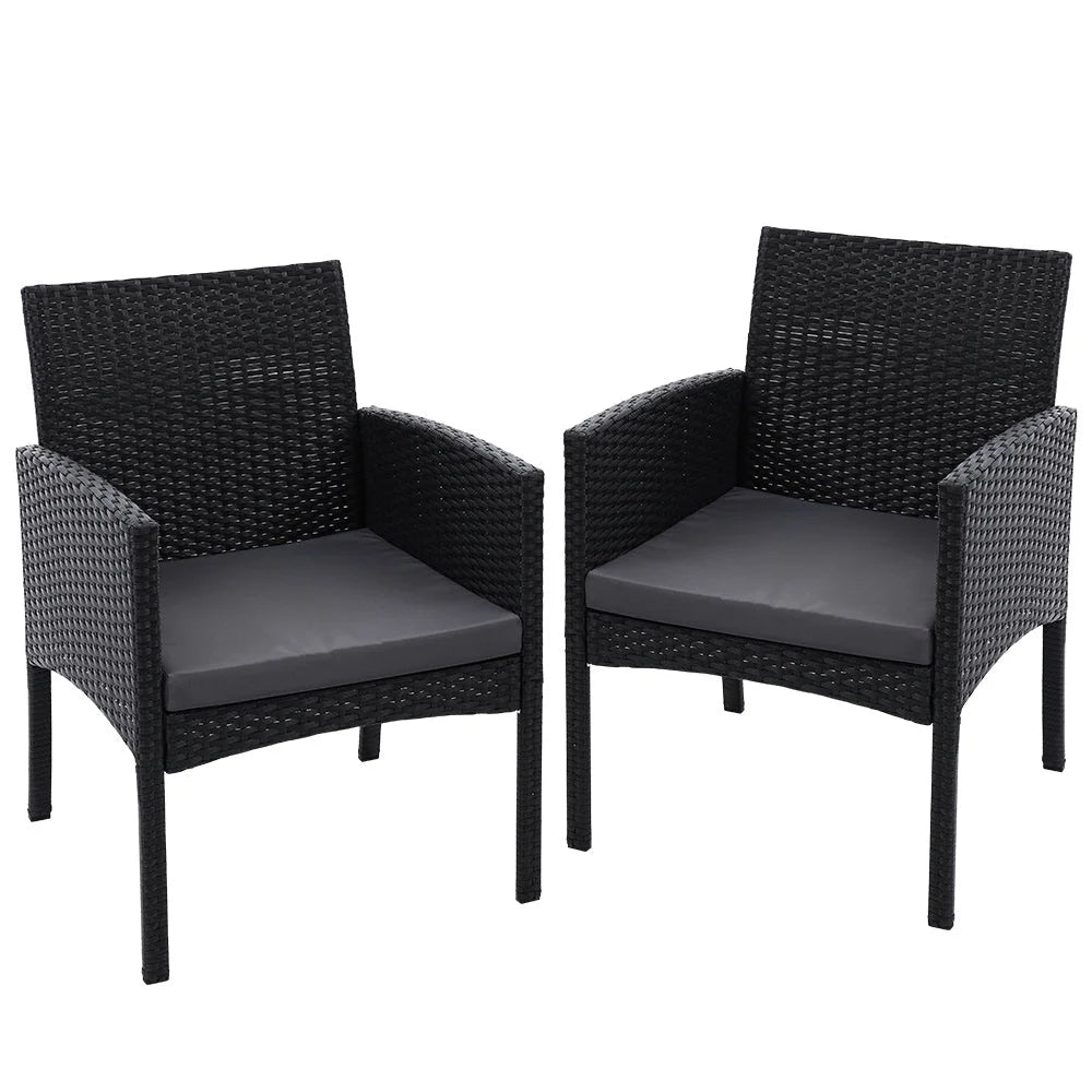 Set of two wicker dining chairs