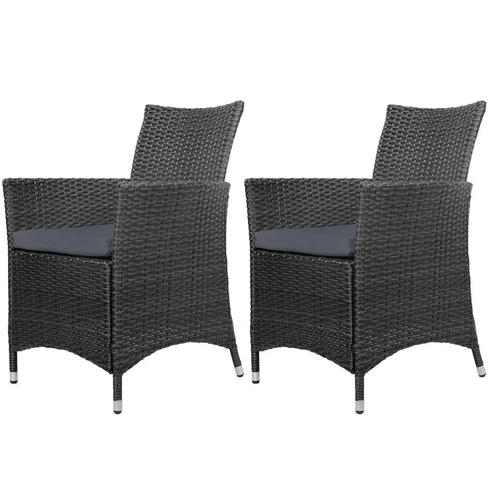 Set of two wicker dining chairs