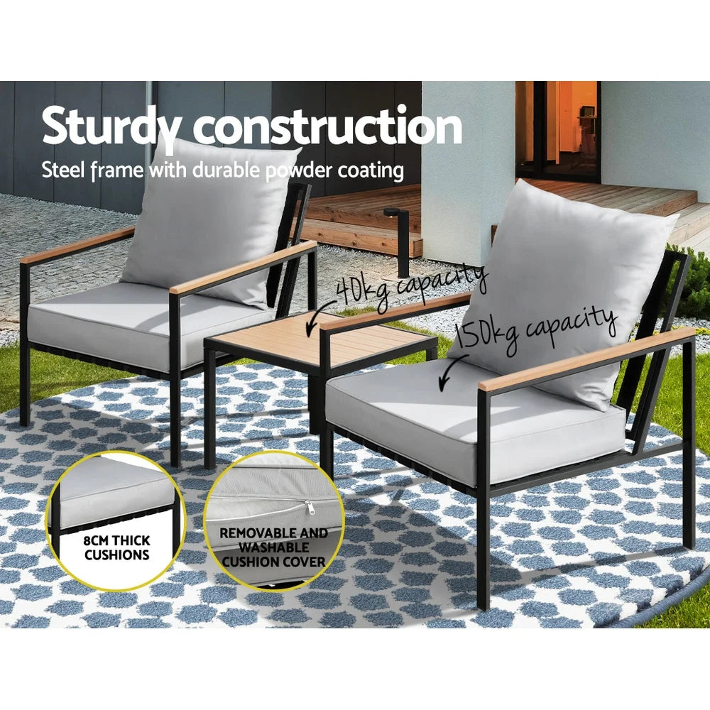 Outdoor lounge setting Bistro Set Of Three Furniture