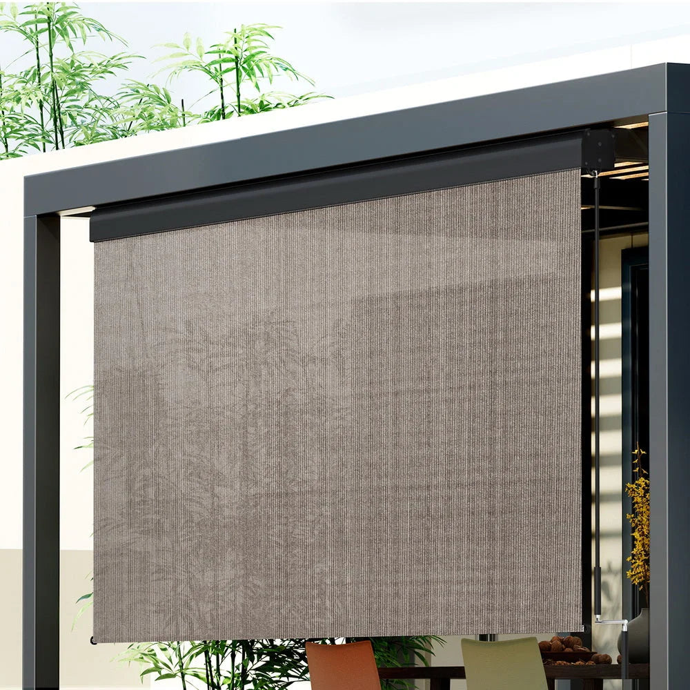 Outdoor Blinds Light Filtering Roll Down Awning Shade