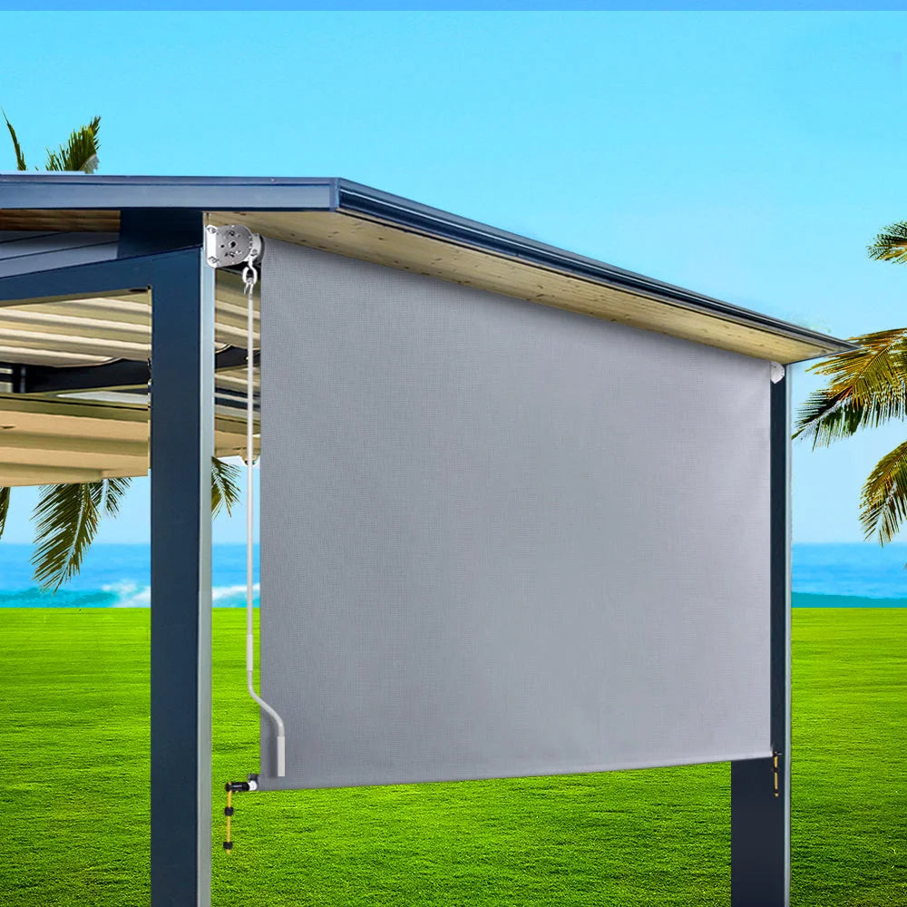 Outdoor Blinds Light Filtering Roll Down Awning Shade