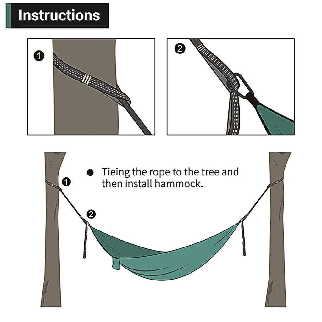 Outdoor Camping Hammock with Adjustable Strap Portable