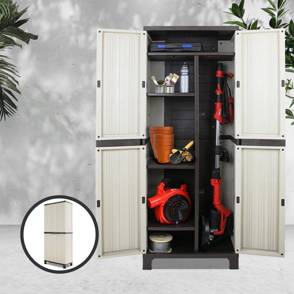 Cupboard Adjustable outdoor lockable storage cabinet giantz 419