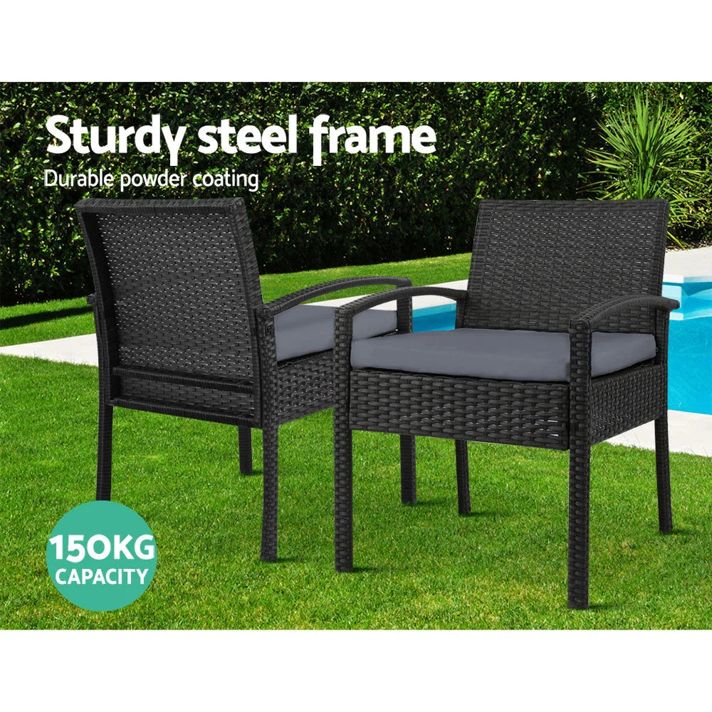 Outdoor Dining Chairs Set of 2 Wicker Patio Garden Lounge