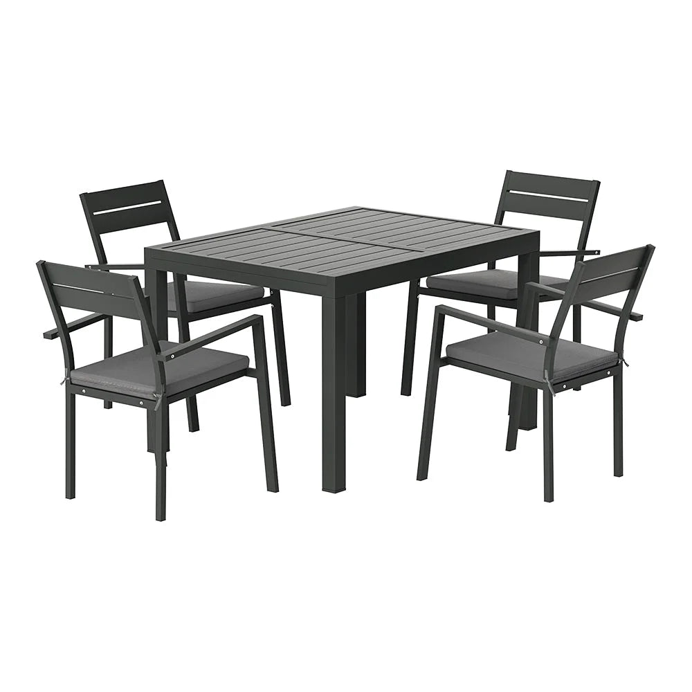 Outdoor Dining Set 5-Piece Aluminium Extendable Table