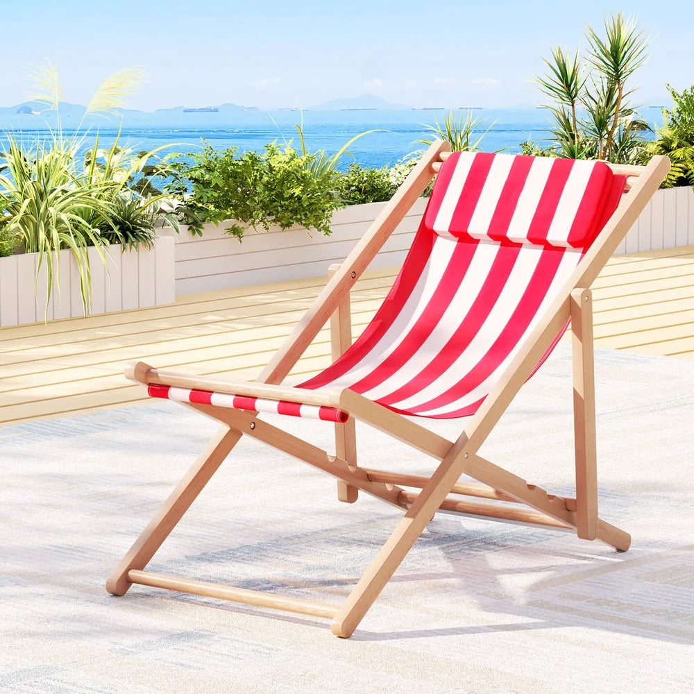 Outdoor Furniture Sun Lounge Wooden Beach Chairs Deck