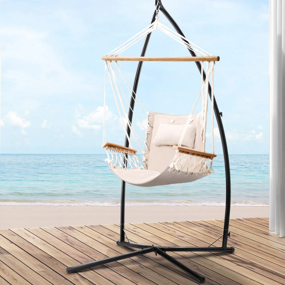 Outdoor Hammock Chair with Steel Stand - Hanging Hammock