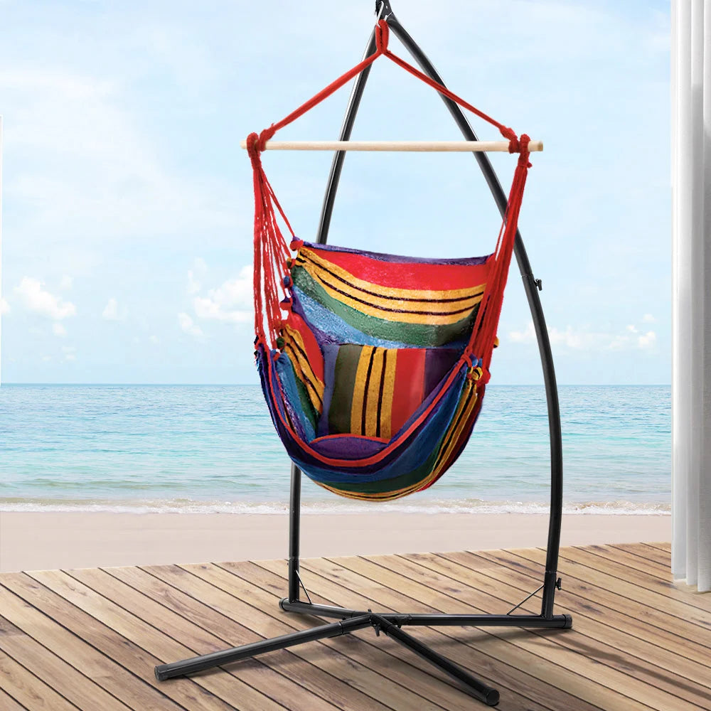 Hammock chair with armrests and support legs