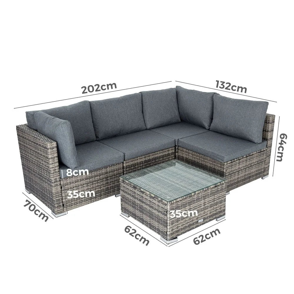 Outdoor Modular Lounge Sofa - Grey - Furniture