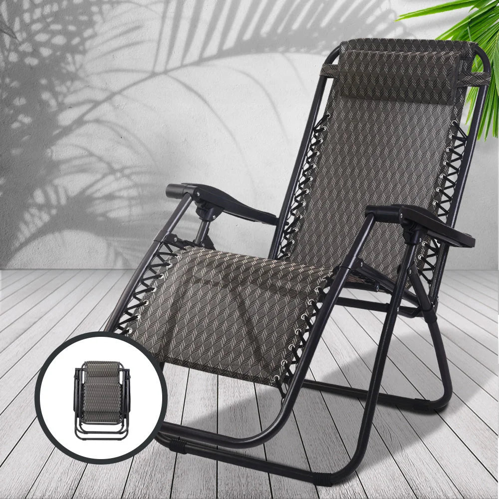 Outdoor Portable Recliner Grey - Outdoor