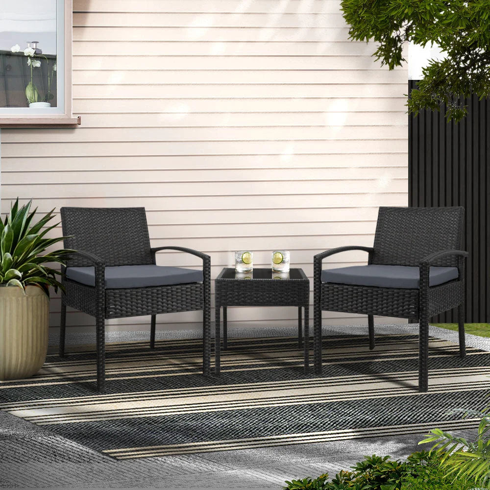 Outdoor Set 3 Piece black 159