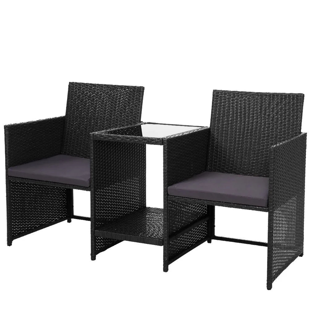 Outdoor Setting Wicker Loveseat Birstro Set Patio Garden