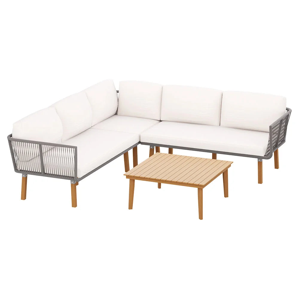 Outdoor Sofa Set 5-Seater Wooden Lounge Setting