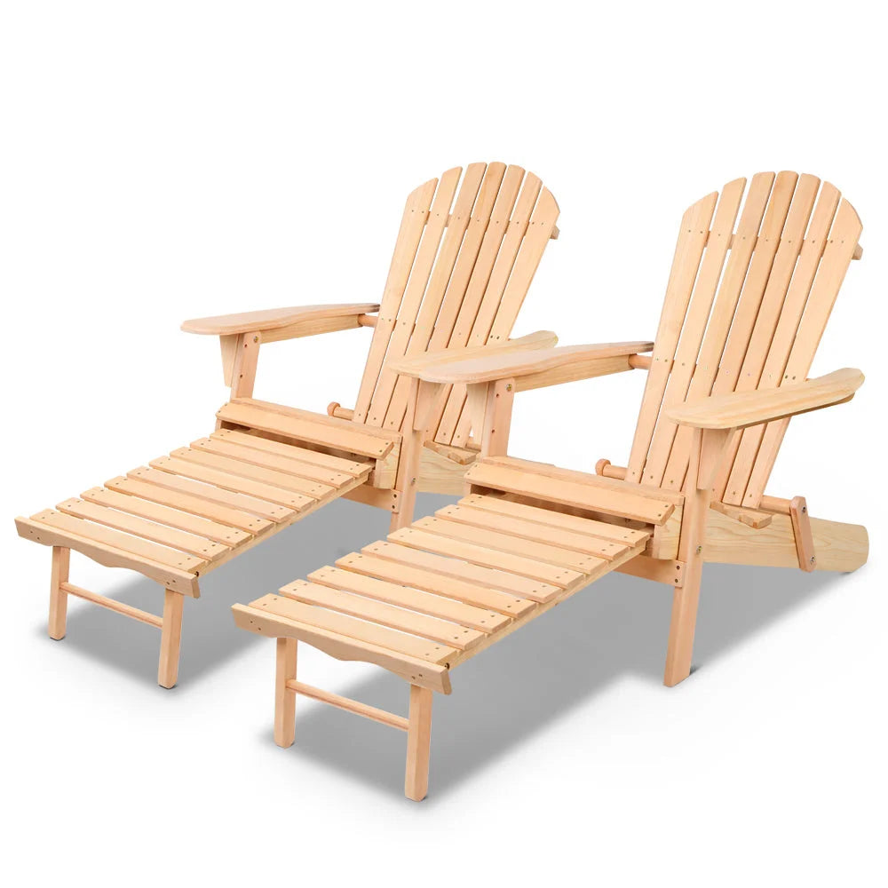 Outdoor Sun Lounge Chairs Set of 2 Patio Furniture Beach