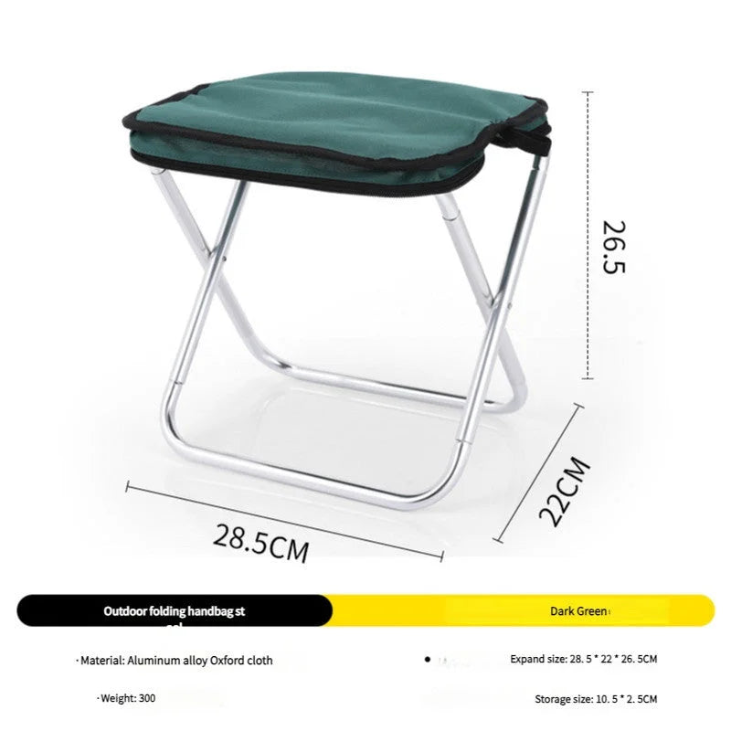 Outdoor Ultralight Folding Camping Chair - Dark Green