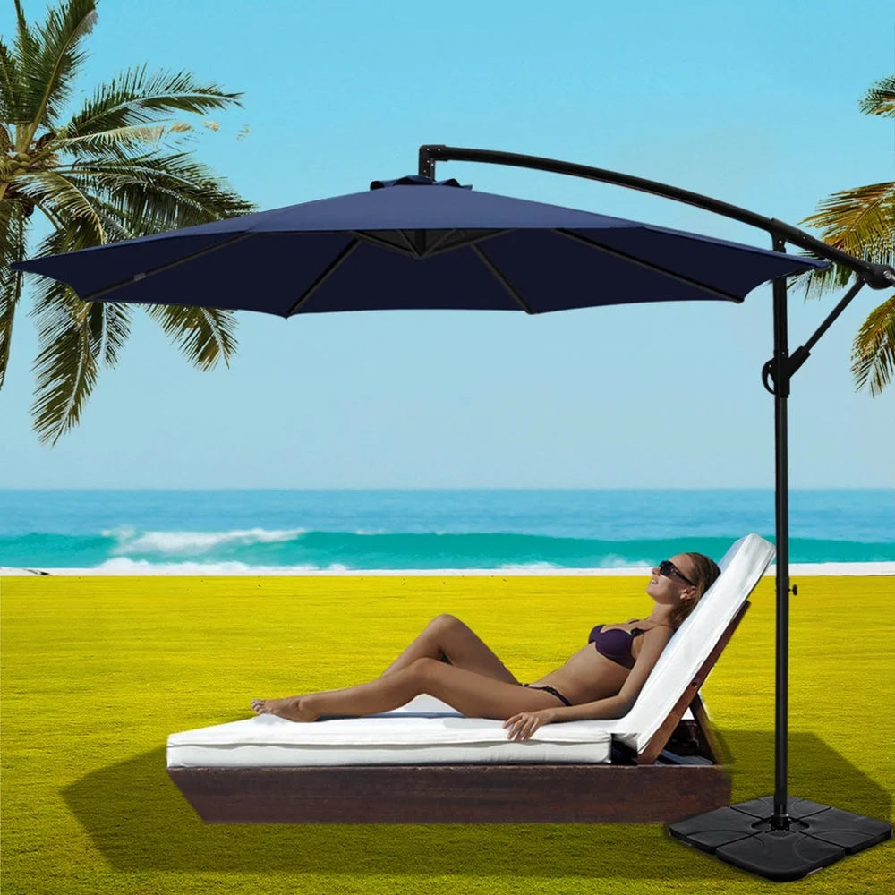 Outdoor Umbrella 3M with Base Cantilever Beach Garden Patio