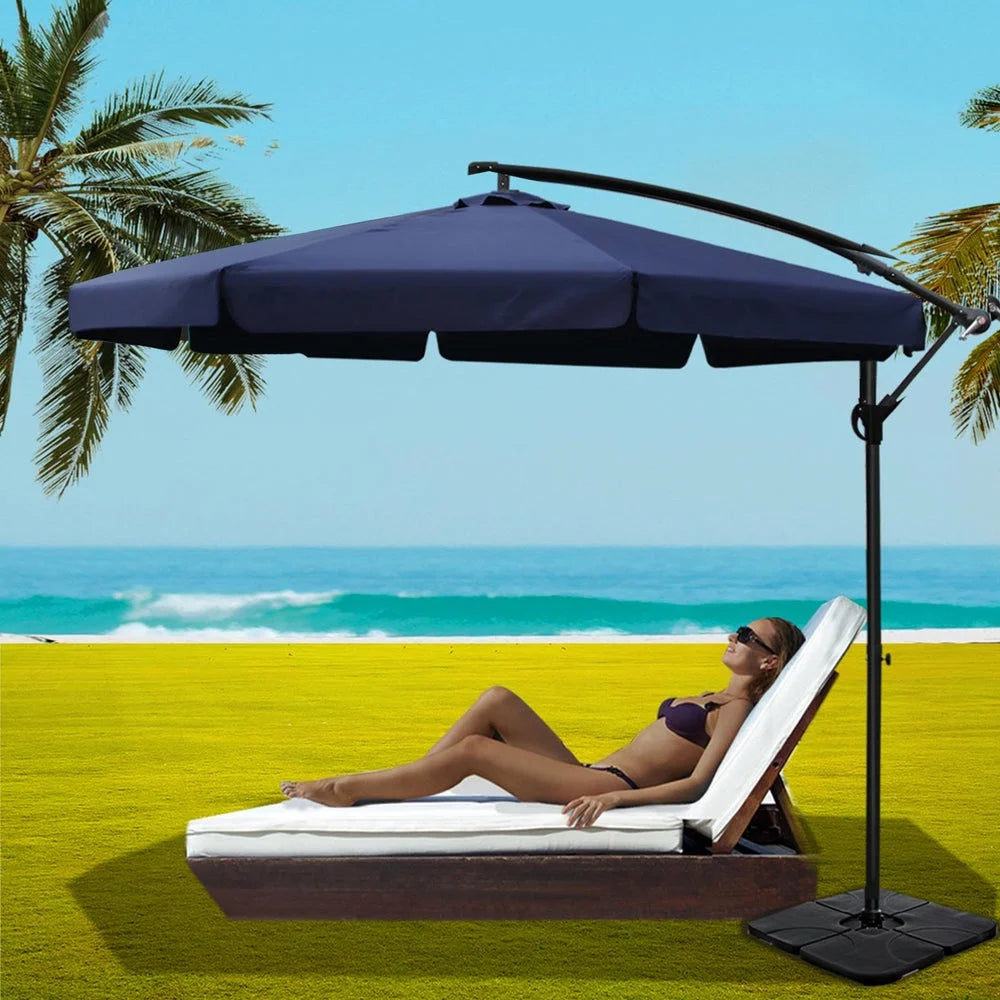Outdoor Umbrella 3M with Base Cantilever Garden Beach Patio
