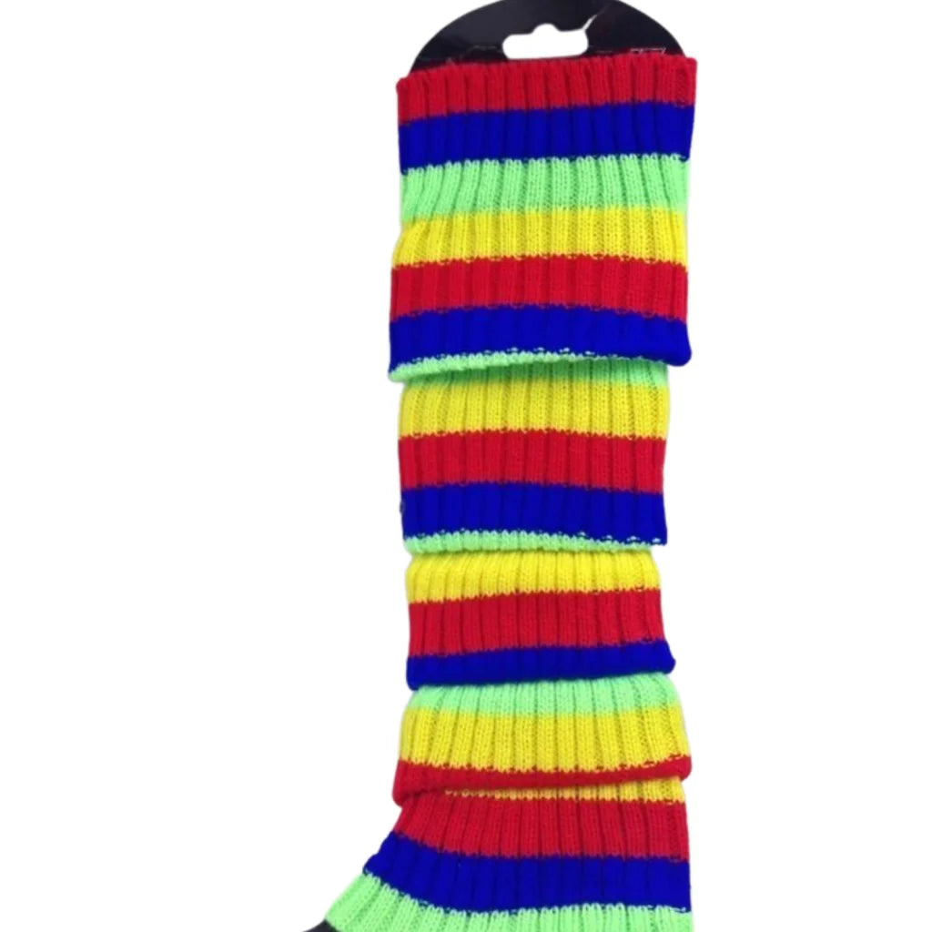 Pair of Womens Leg Warmers Disco Winter Knit Dance Party