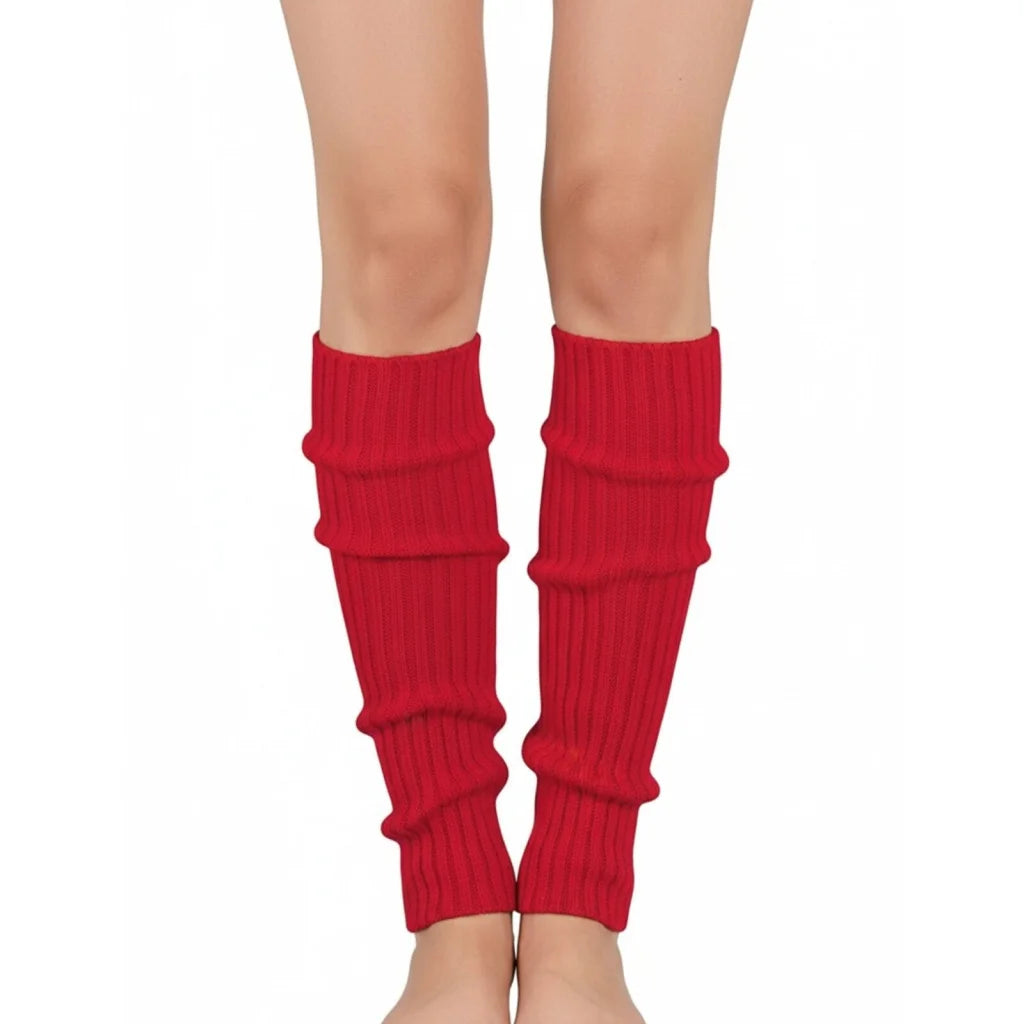 Pair of Womens Leg Warmers Disco Winter Knit Dance Party