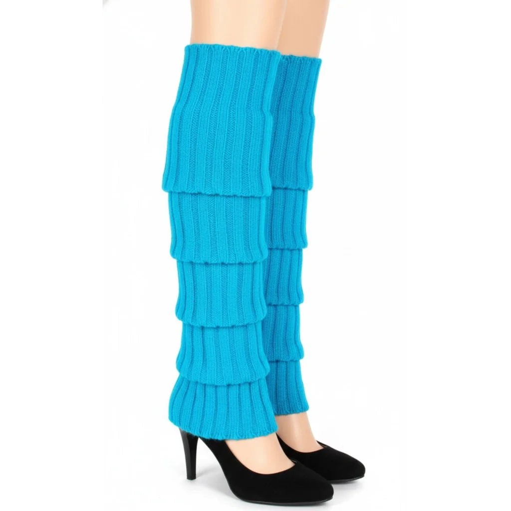 Pair of Womens Leg Warmers Disco Winter Knit Dance Party