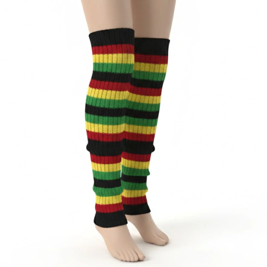 Pair of Womens Leg Warmers Disco Winter Knit Dance Party