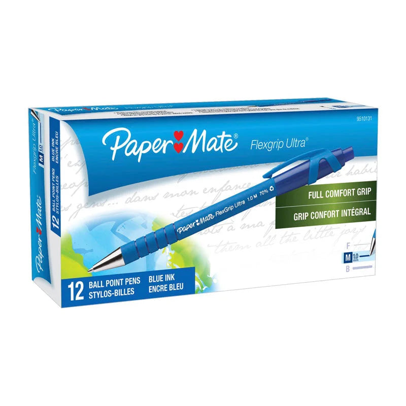 PAPER MATE Flexi Grip RT BP 1.0mm Blue - Box of 12
