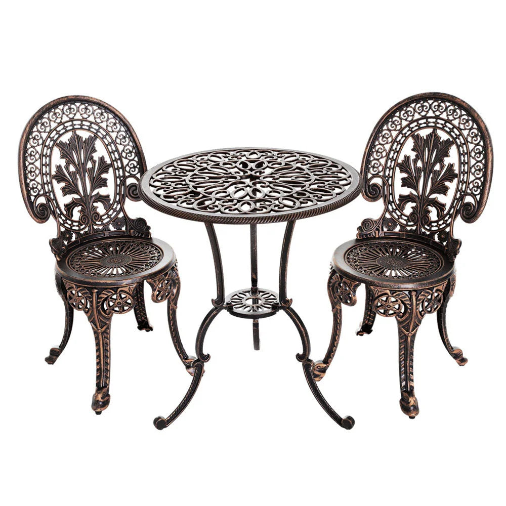 Patio Furniture 3PC Outdoor Bistro Set Dining Chairs