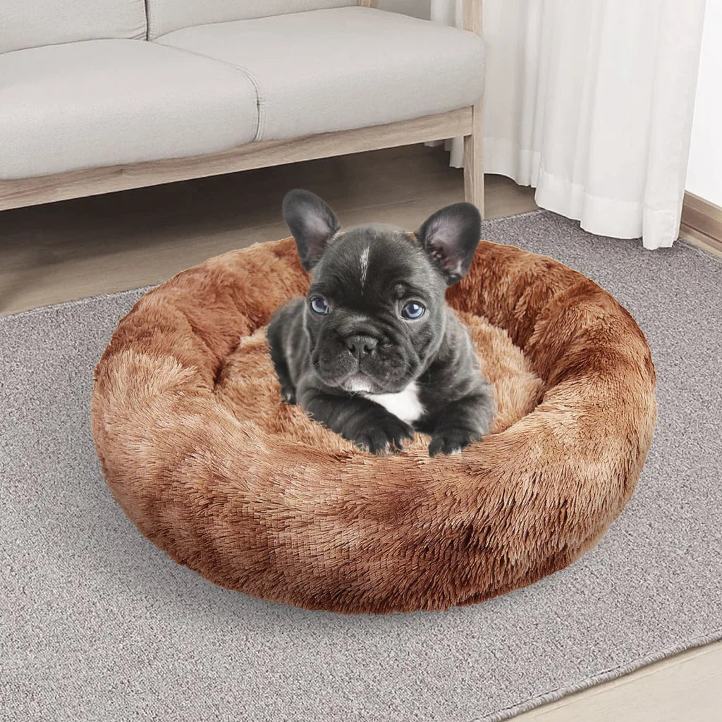 Pawfriends Dog Cat Pet Calming Bed Warm Soft Plush Round