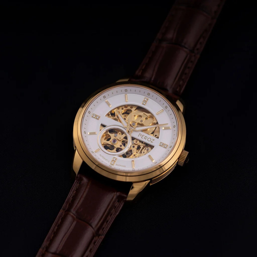 Peroz Automatic Men’s Watch - Brown Leather - Fashion >