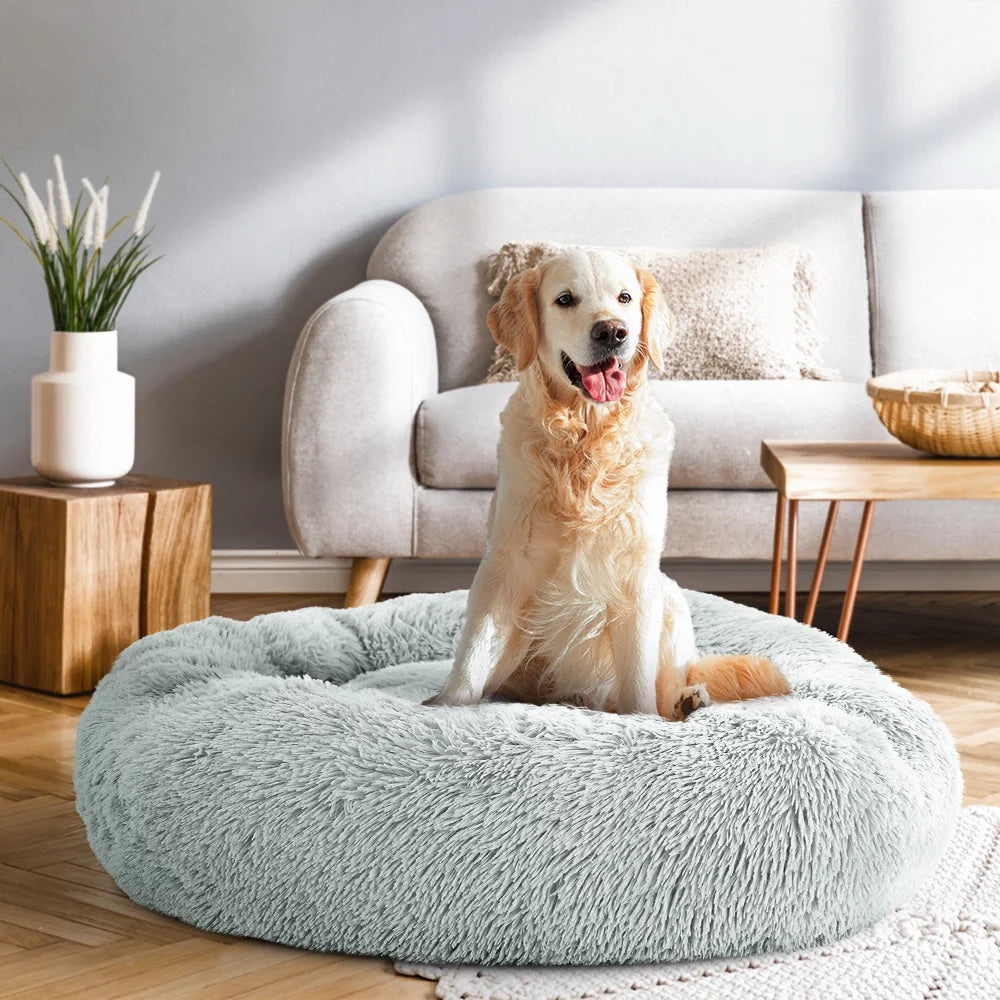 Pet Bed Dog Cat Calming Bed Large 90cm - Light Grey