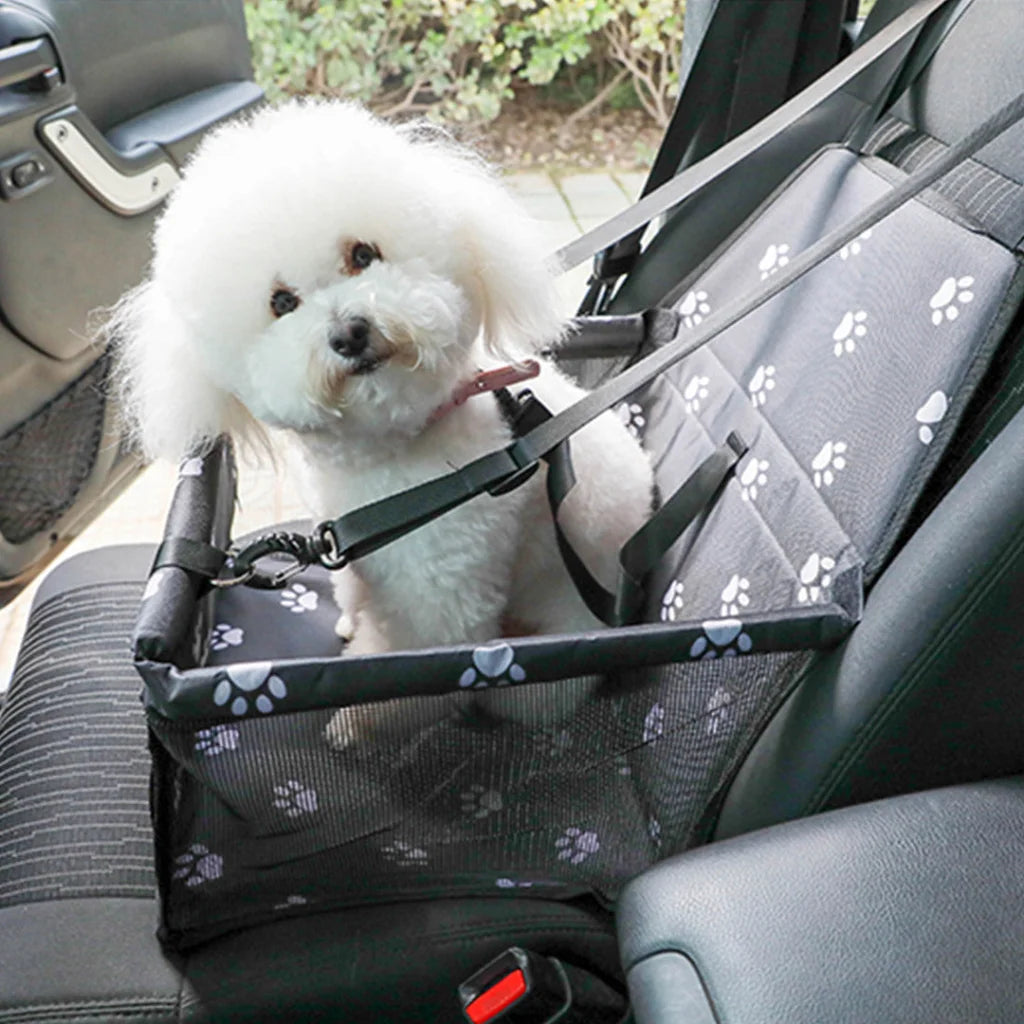 Pet Booster Car Seat Set of 2 Premium Waterproof Breathable Mesh Safety Travel Portable Dog Carrier Bag - Black