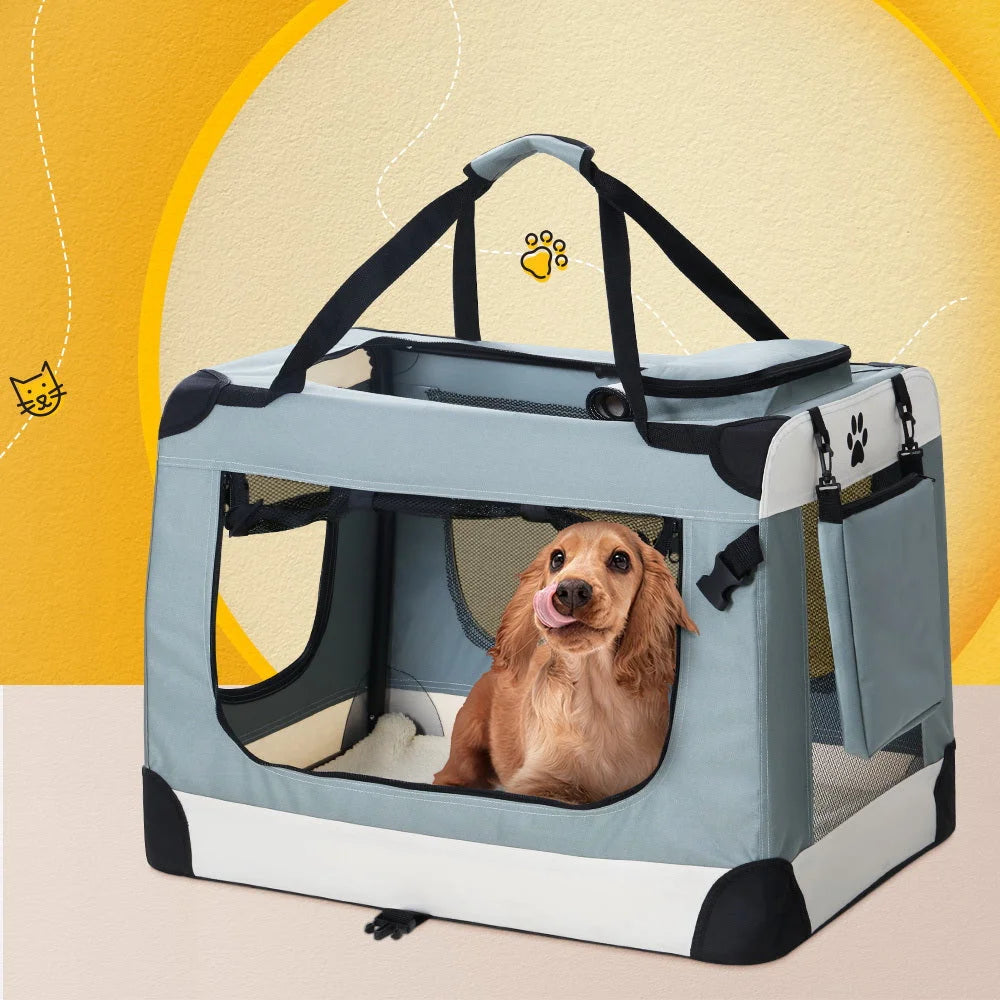 Cat Travel 70x52cm Portable Foldable Car Large Pet Carrier Soft Crate Dog