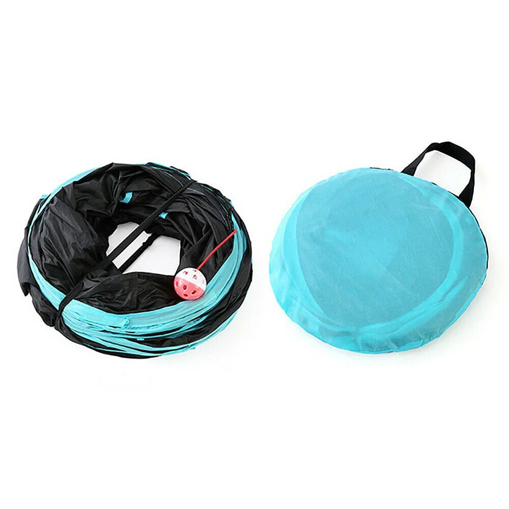 Pet Cat Kitten Puppy 4-Way Tunnel Play Toy Foldable Funny