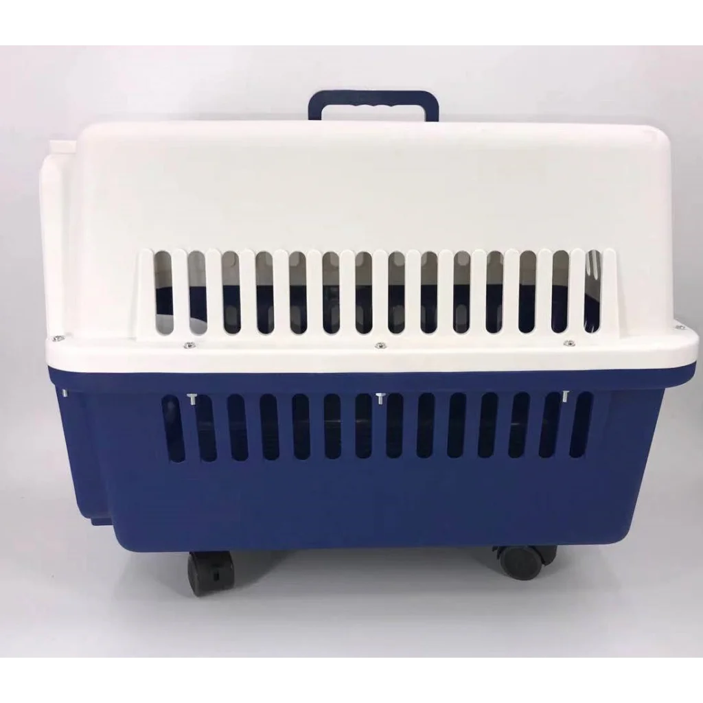 Pet Crate XXL Navy Dog Puppy Cat Carrier Cage with Tray