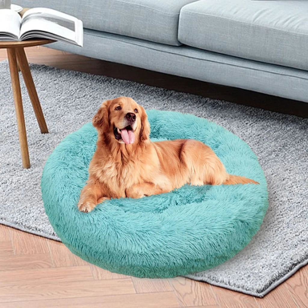 Pet Dog Bedding Warm Plush Round Comfortable Nest Comfy