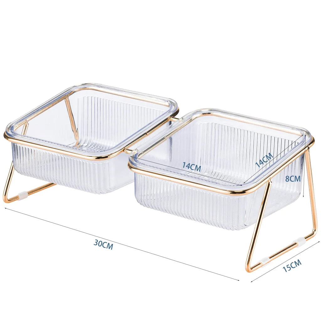 Pet Feeding Bowls Dog Cat Puppy Food Water Dishes - 2 Large
