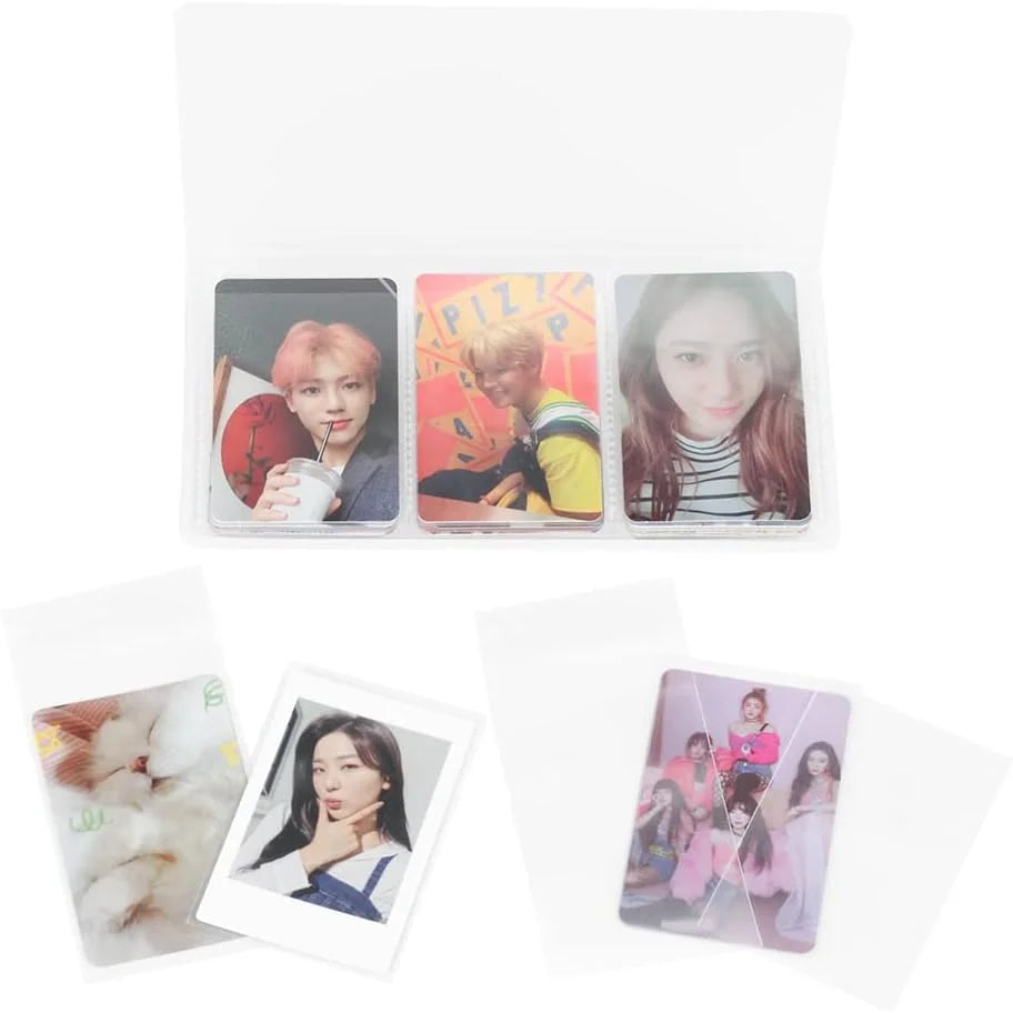 Photocard Sleeves 100 Packs - 200 Microns Kpop (Unsealable)