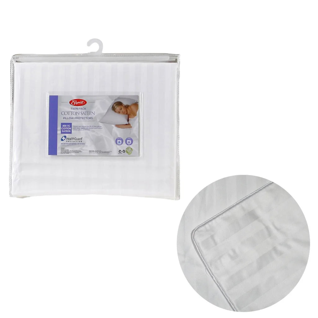 Pillow Protectors Easyrest 400TC Cotton Sateen Twin Pack