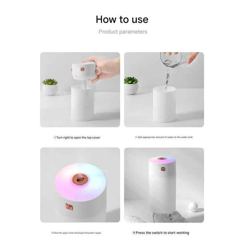 Pink 300ml USB Air Humidifier - Quiet Mini Humidifier