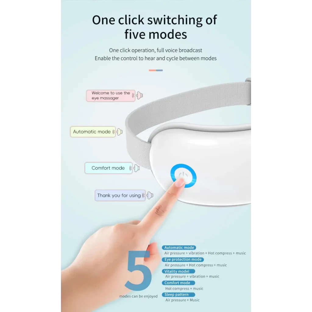 Pink Air Compression Eye Massager Heated Eye Massager