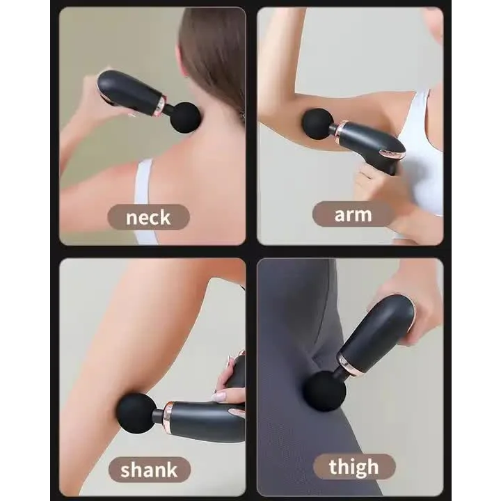 Pink Massage Gun - 6-Speed Deep Tissue Massager with 4