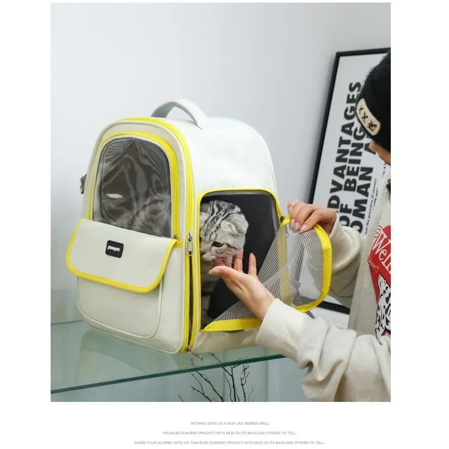 Pink Pet Carrier Backpack - Space Capsule Design for Cats &