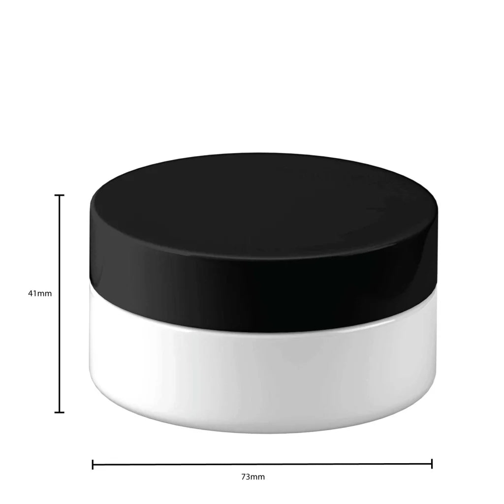 Plastic Cosmetic Jar Set 5x 100g + Lids Empty White Cream
