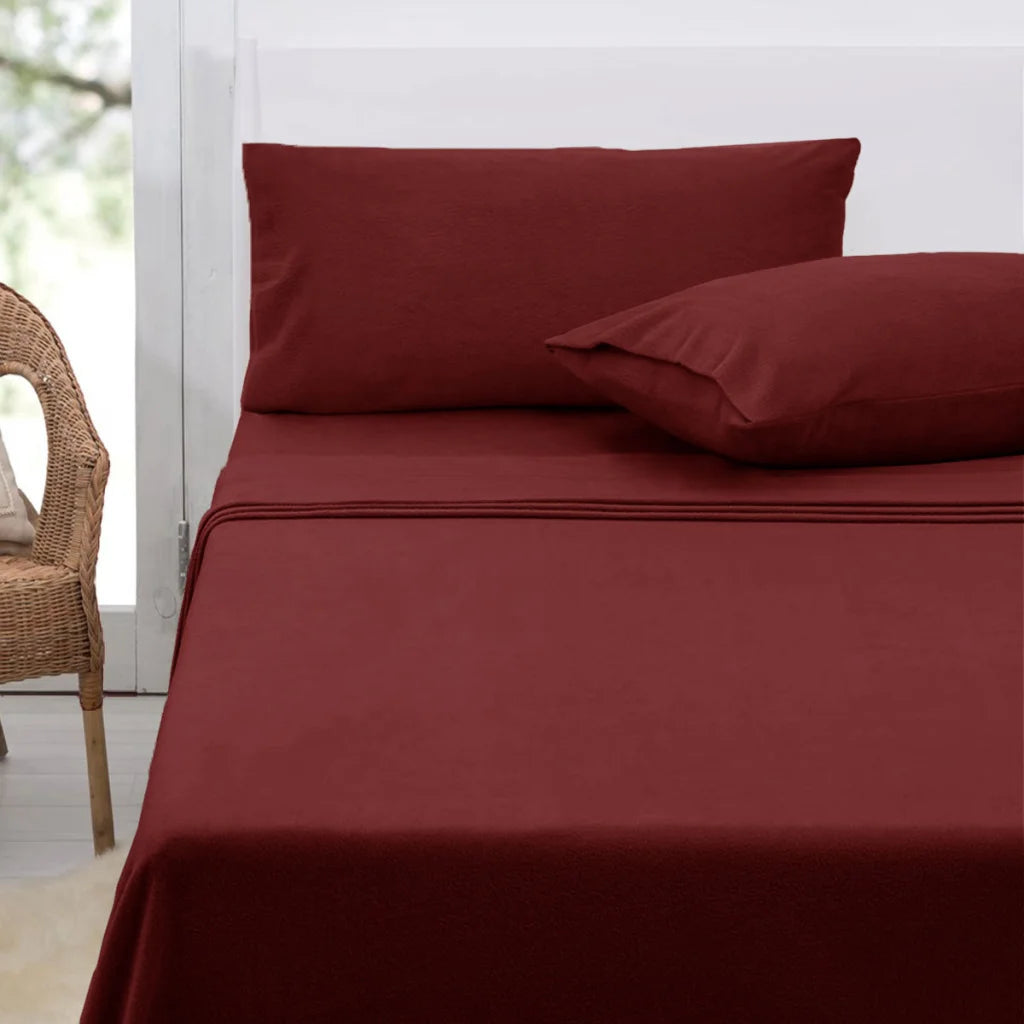 Polar Fleece Sheet Set King 36cm Wall with King Pillowcases