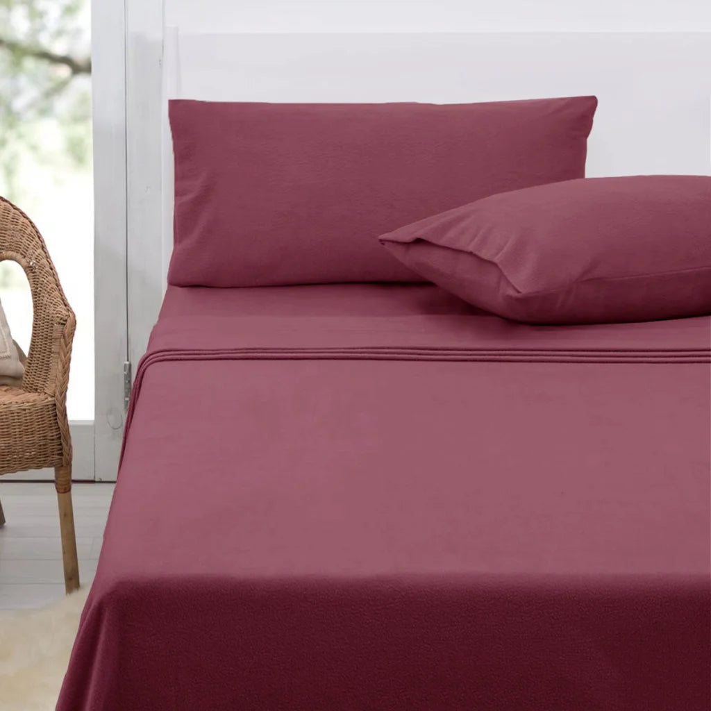 Polar Fleece Sheet Set King 36cm Wall with King Pillowcases