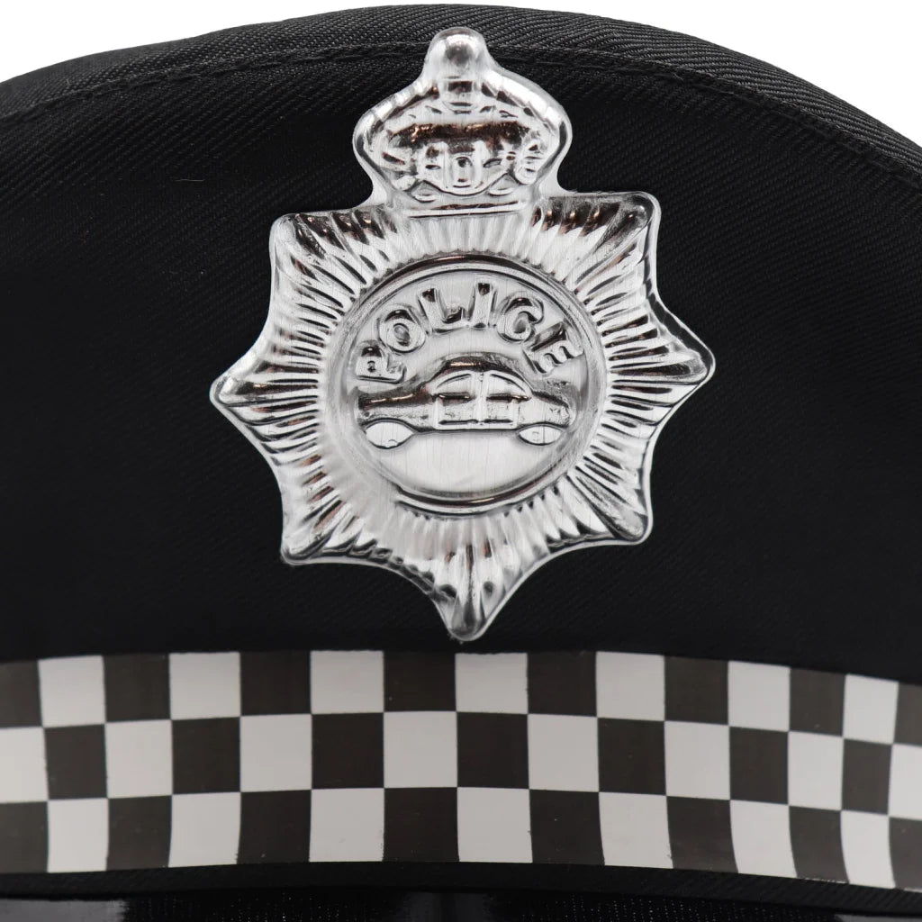 Police Officer Hat Cop Costume Party Cosplay Black Cap