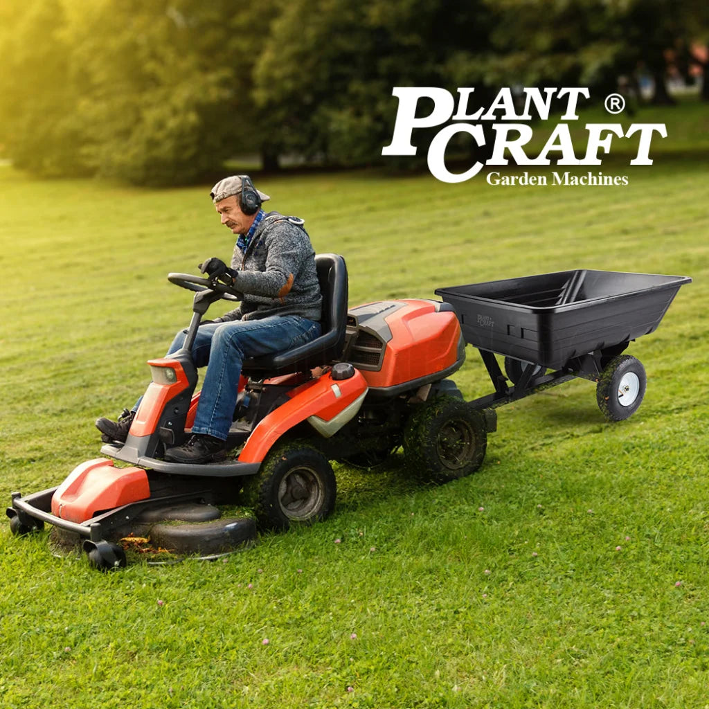 Poly Dump Cart 400LBS Garden Tip Trailer Tray Tow Quad ATV